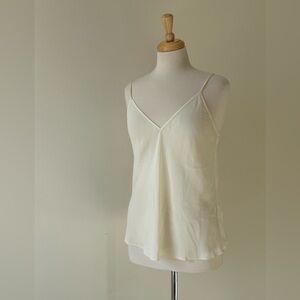 Rachel Zoe Ivory Silk Trim Cami Tank Top Size 8